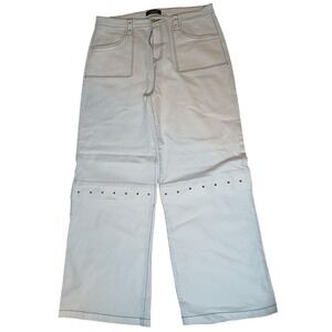 Ariat Ultra High Rise Tomboy Loose Fit, Wide Leg Jeans Studded Sz 19 33X31 #139C